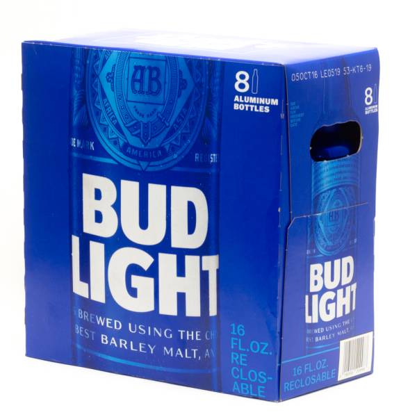 Bud Light 16oz Aluminum Bottle 8 Pack Beer, Wine and