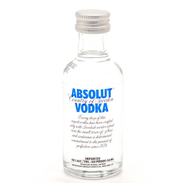 Absolut Vodka Mini 50ml Beer, Wine and Liquor Delivered