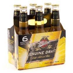 Miller Geniune Draft 6 pack bottle